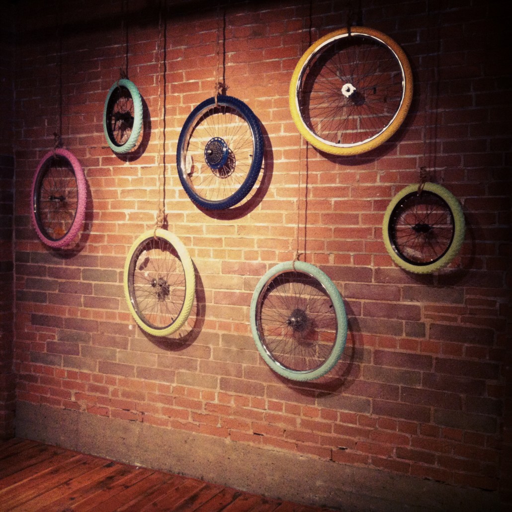 Bike Tires / Wheel Art by House of J Interior Designer Jennifer Woch