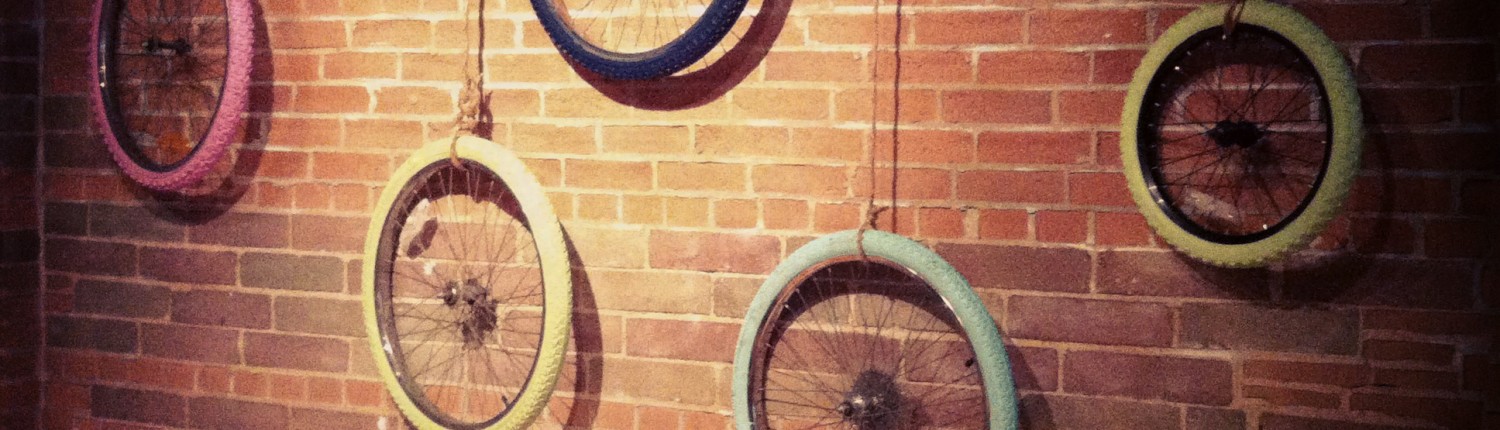 Bike Tires / Wheel Art by House of J Interior Designer Jennifer Woch